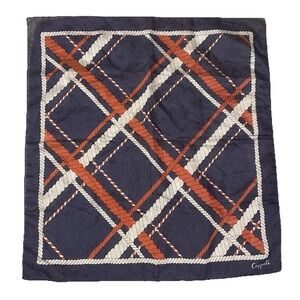 Vtg. Ceggali Nautical Rope 22" Square Scarf Classic Navy Blue Red White Sailor